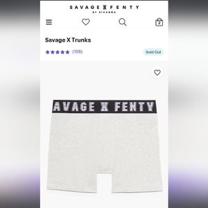 Savage "X" Fenty- Savage X Trunk " Platinum Grey"-S